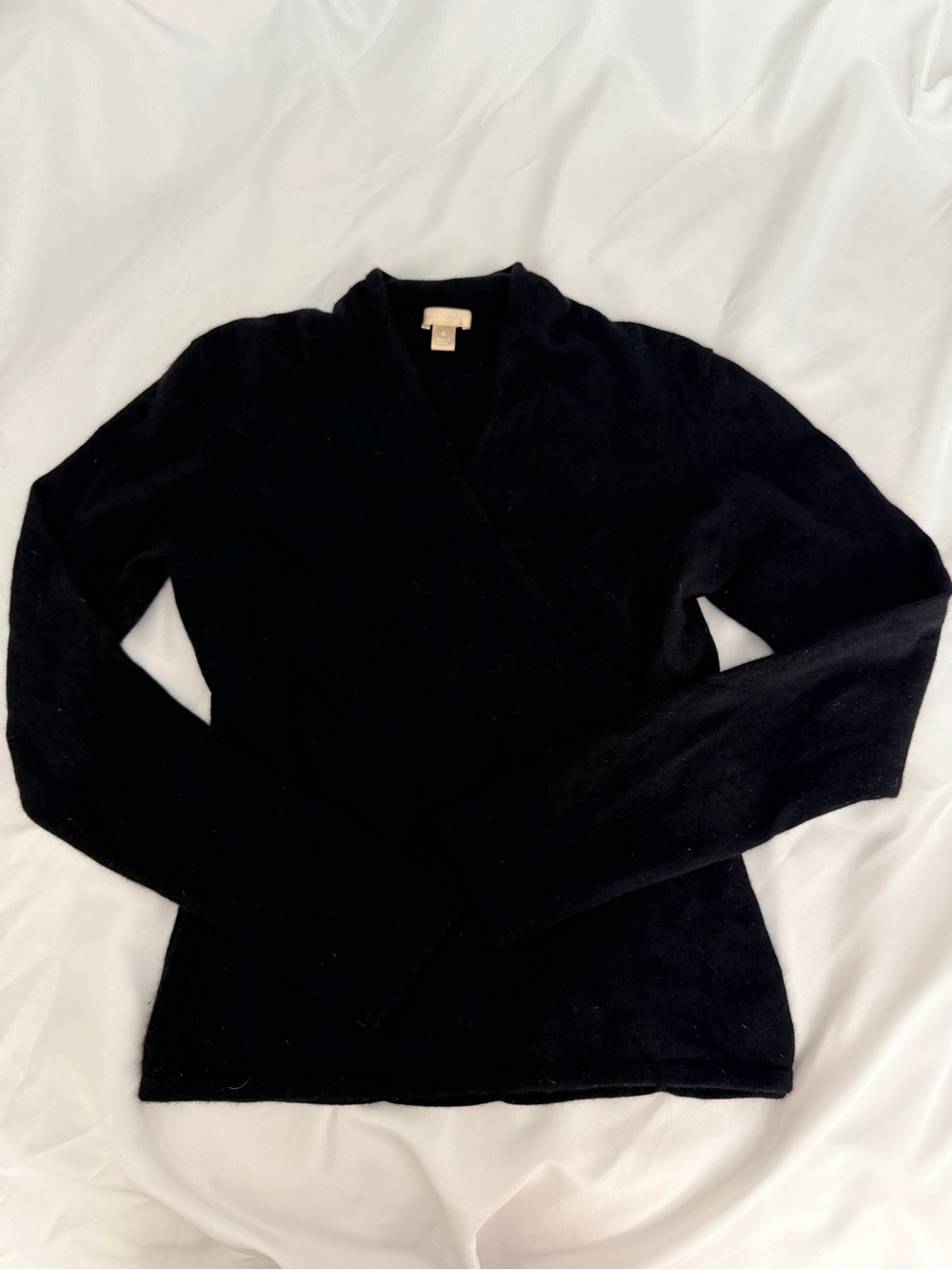 Nordstrom Studio 121 100% Cashmere Wrap Sweater Black Size M